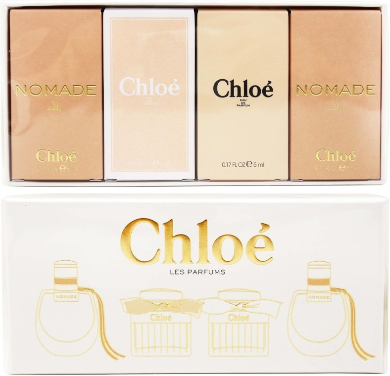 Жіночий парфумований міні набір елітних парфумів 5 мл Chloe 4в1: Nomade + Chloe edt + Chloe edp + Nomade edt