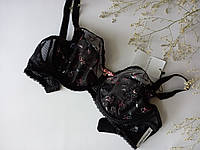 Роскошный черный бюстгальтер с вышивкой Samanta саманта Roja размер 75F