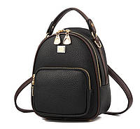 Модный женский мини рюкзак сумка Черный (без брелка)