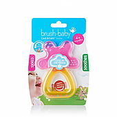 Прорізувач-брязкальце Brush Baby Cool&Calm Teether (від 4 місяців) колір жовтий з рожевим