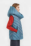 Стьобаний жилет жіночий з капюшоном Finn Flare B21-12041-912 Down Fill блакитний L, фото 2
