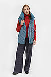 Стьобаний жилет жіночий з капюшоном Finn Flare B21-12041-912 Down Fill блакитний L, фото 4