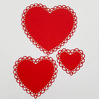 Вирубки из картона сердечки (набор 3 шт)