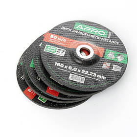 Диск зачисний по металу 180х6х22.22мм (5шт в пач.) APRO