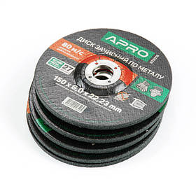 Диск зачисний по металу 150х6х22.22мм (5шт в пач.) APRO