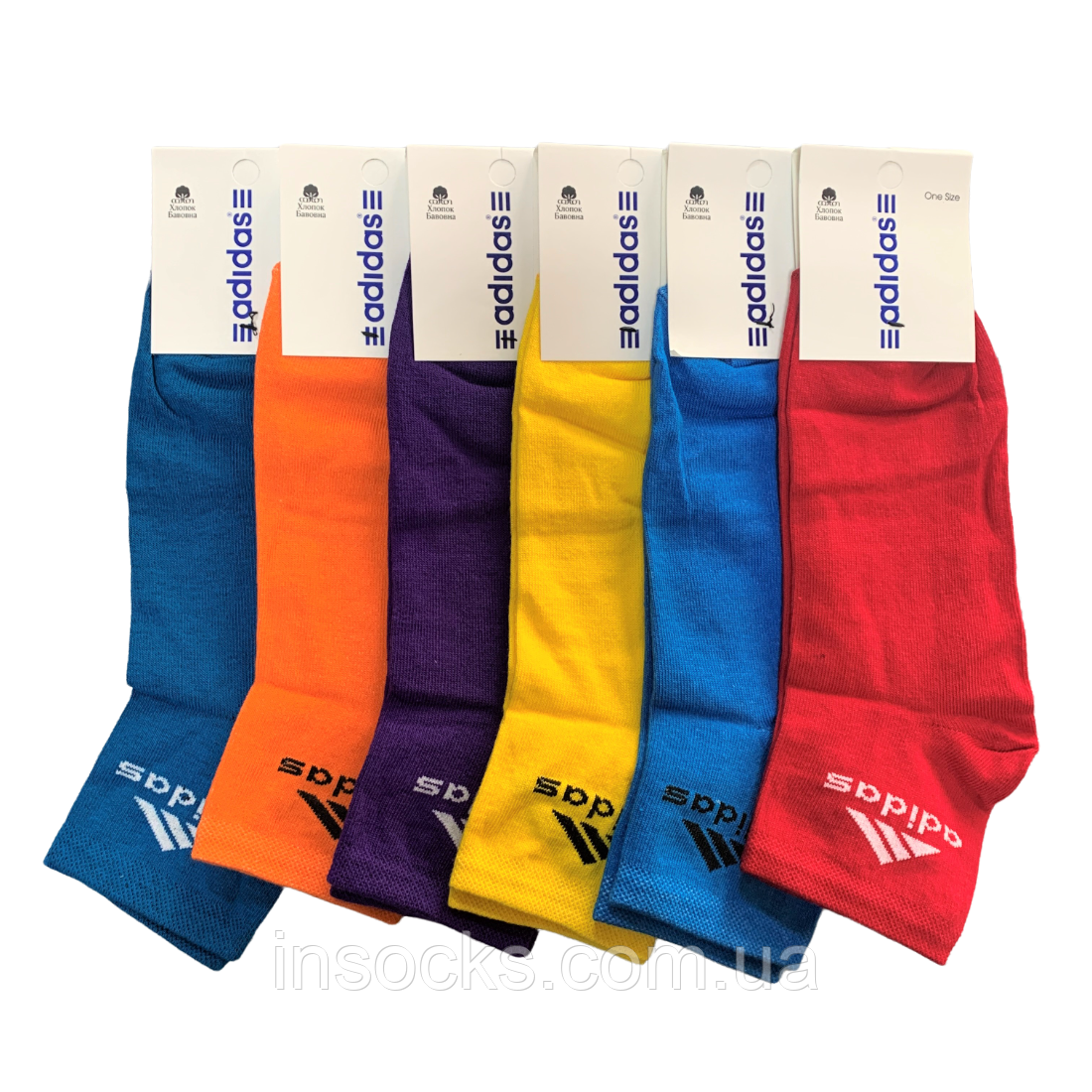 Шкарпетки чоловічі "Adidas" хб, демісезонні. 41-45р. Середньої висоти., фото 1