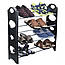 Органайзер полиця для взуття стелаж shoe rack складана стійка підставка чорна шафа для взуття, фото 4