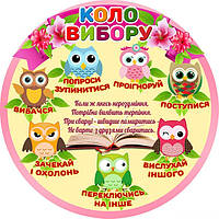 Коло вибору.Стенд пластиковий для оформлення шкільного простору НУШ