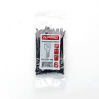 Хомут нейлоновий 5x450 чорний (100 шт) (універсальний) APRO, фото 6