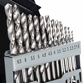 Набір свердел по металу Р6М5 метал бокс 1,5-6,5 мм 13шт Apro