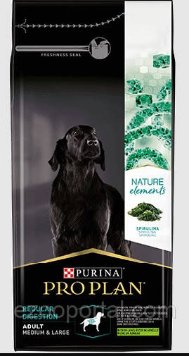 Сухий корм для СЕРЕДНІХ і ВЕЛИКИХ порід собак ProPlan Nature Elements з ягнятком та спіруліною 10 кг, фото 1