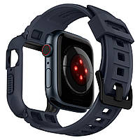 Чохол з ремінцем Spigen Rugged Armor Pro для Apple Watch 44/45 mm Series 9/8/7/6/SE/5/4 — Чорне вугілля, фото 4
