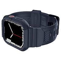 Чохол з ремінцем Spigen Rugged Armor Pro для Apple Watch 44/45 mm Series 9/8/7/6/SE/5/4 — Чорне вугілля, фото 6