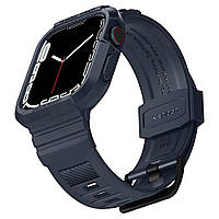 Чехол с ремешком Spigen Rugged Armor Pro для Apple Watch 44/45 mm Series 9/8/7/6/SE/5/4 - Чёрный уголь