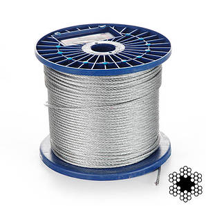 Трос 3мм. DIN 3055 (6x7) (оцинкований W1) (бухта 200м.) APRO