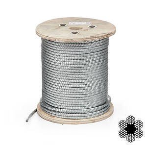 Трос 8мм. DIN 3060 (6x19) (оцинкований W1) (бухта 100м.) APRO