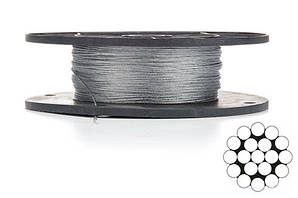 Трос 1мм. DIN 3053 (1x19) (оцинкований W1) (бухта 200м.) APRO