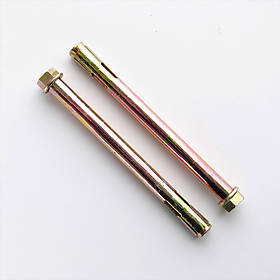 Анкер з кожухом і гайкою М10/12*150 жовтий цинк (пач. 5 шт.) APRO