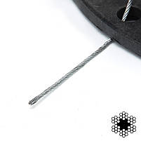 Трос 1,5 мм. DIN 3055 (6x7) (оцинкований W1) (бухта 200м.) APRO, фото 3