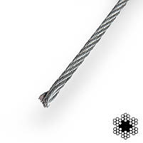 Трос 4мм. DIN 3055 (6x7) (оцинкований W1) (бухта 200м.) APRO, фото 3