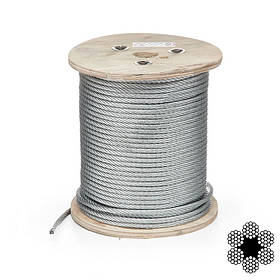 Трос 8мм. DIN 3060 (6x19) (оцинкований W1) (бухта 100м.) APRO