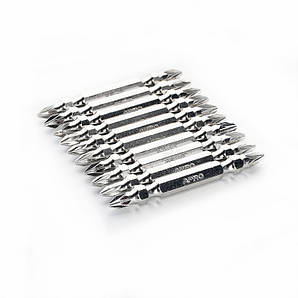 Біта 2-х стороння РН1-РН2*65мм хром, 10шт/уп APRO