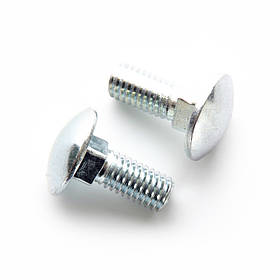 Болт з квадратним підголовником з повною різьбою М6*40 DIN 603 клас міцності 4,8 цинк білий (пач. 50 шт.)