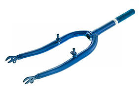 Вилка велосипедна жорстка (з кріпленням V-brake, 22) (синя) DS mod A