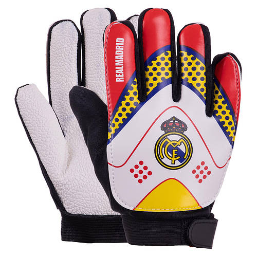 Дитячі воротарські рукавички Реал Мадрид Real Madrid (р-р 5,6,7,8 ...