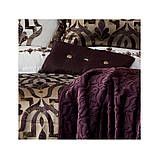 Набір постільної білизни з покривалом + плед Karaca Home - Morocco purple-gold золотий євро(10), фото 3