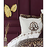 Набір постільної білизни з покривалом + плед Karaca Home - Morocco purple-gold золотий євро(10), фото 4