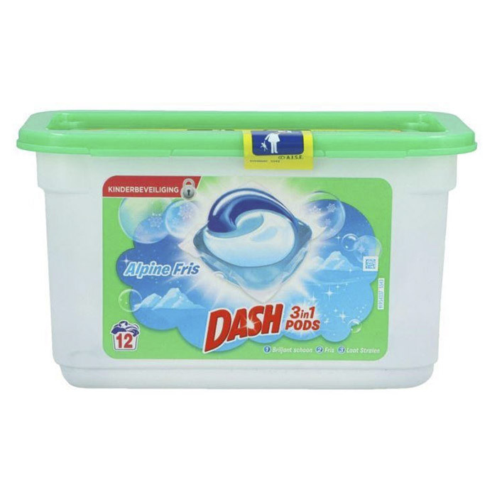 Капсули для прання Dash Alpine Fris універсальні 12 шт