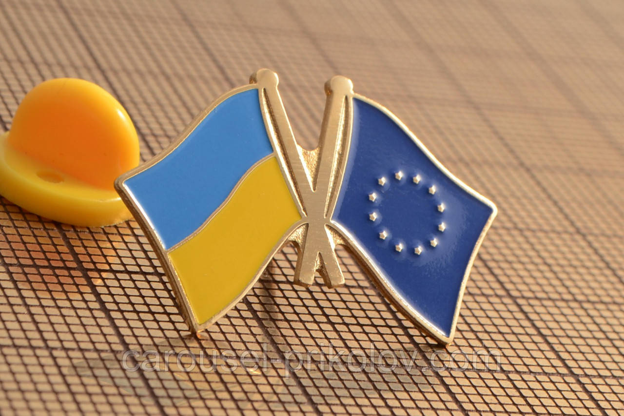 Значок Україна-Європейський Союз подвійний