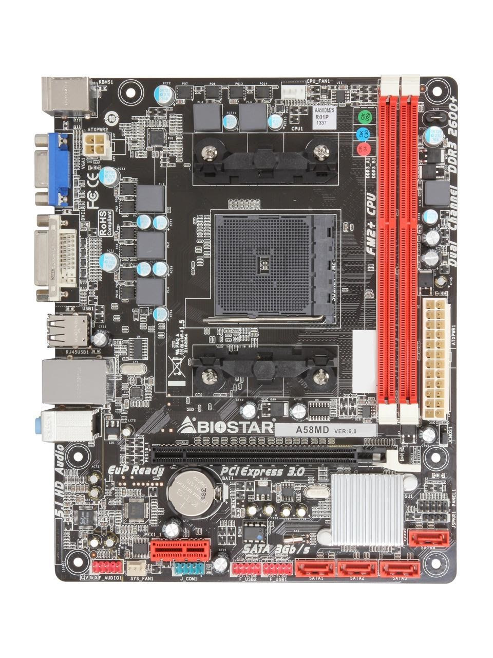 Плата під AMD Socket FM2+ ( sFM2) BioSTAR A58MD на DDR3 тримає до A10 PRO (AD885BXBI44JC )