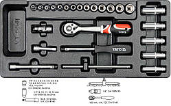 Ложемент з набором Головок 1/4" 25 шт YATO YT-5541