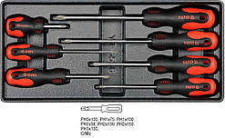 Ложемент з набором хрестових викруток 7 шт YATO YT-5536