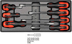 Ложемент з набором плоских викруток 7 шт YATO YT-5535