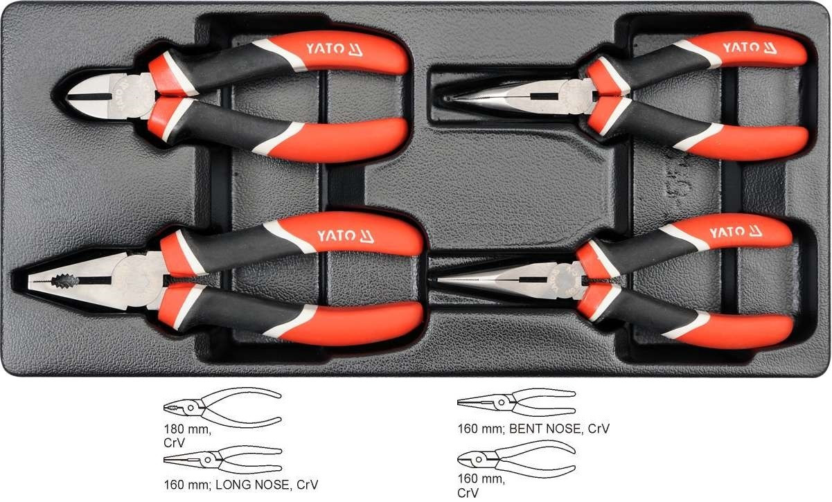 Ложемент з набором плоскогубців 4 шт YATO YT-5534