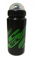 Фляга Spelli, черный матовый+зеленый лак 600мл, пищевой пластик, защитная крышка от пыли