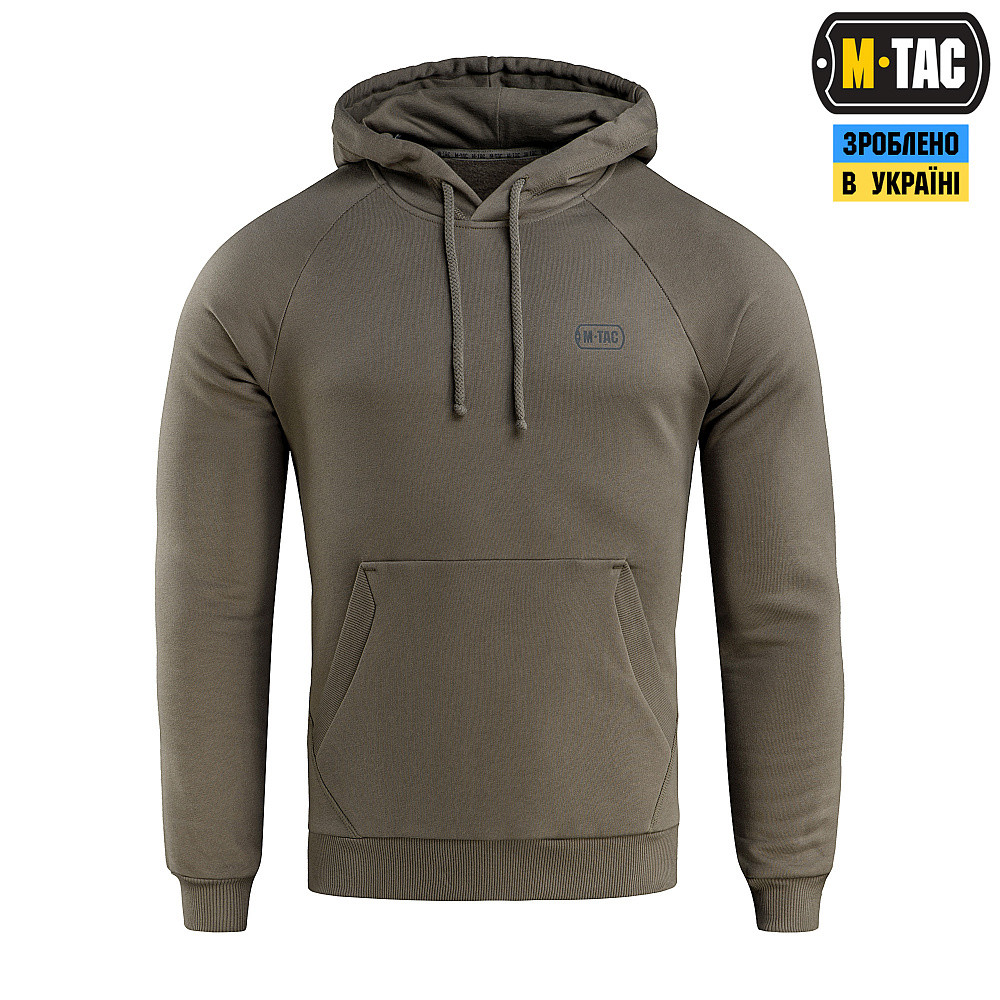 Кофта реглан M-TAC Hoodie Cotton, колір темний оливковий, розмір М/R, 100% бавовна, кенгуру-кишеня, фото 1