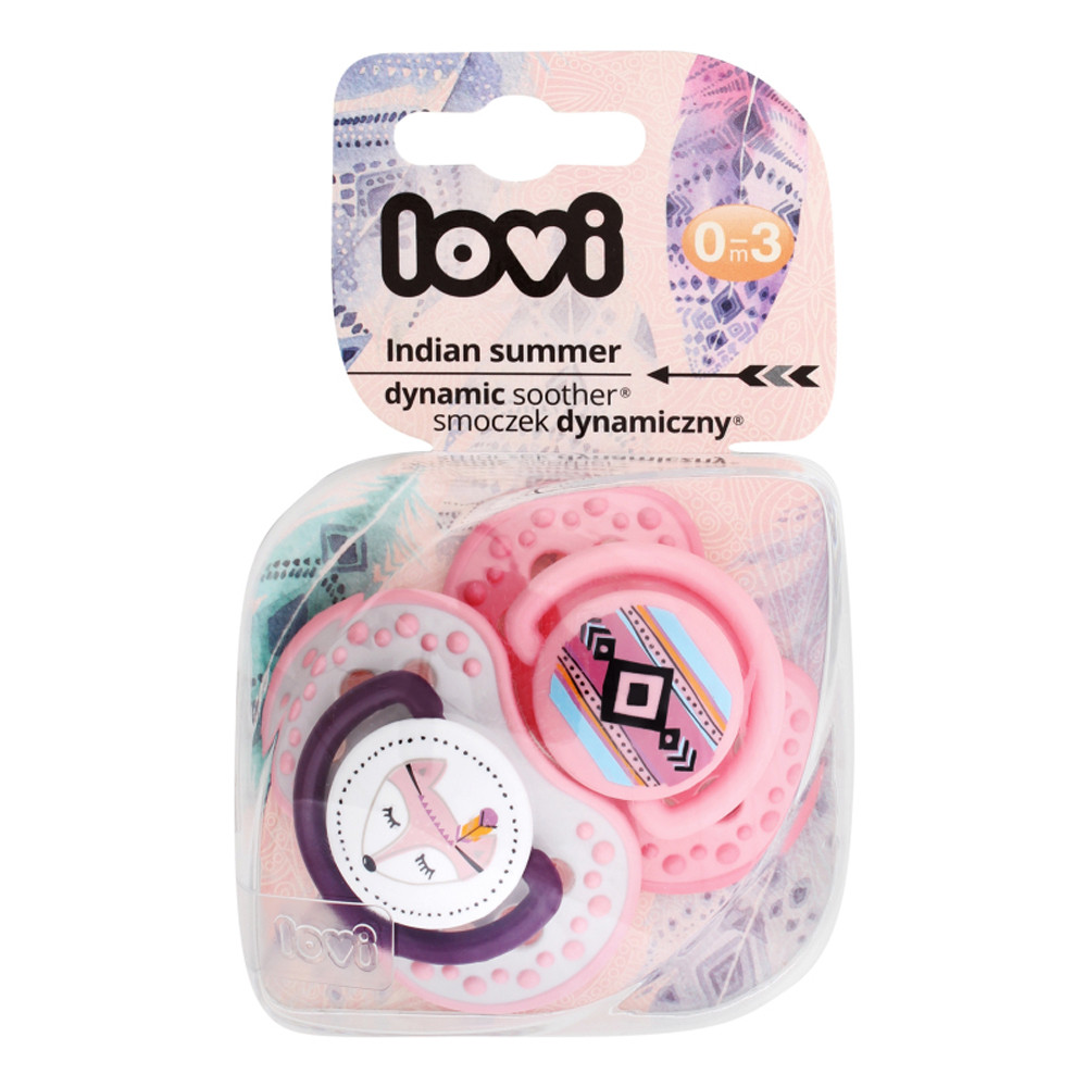Силіконова пустушка динамічна (0-3 міс.) LOVI Indian Summer 2 шт (5901691802414)
