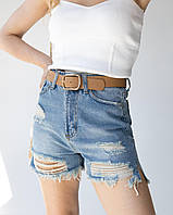 Шорты женские джинсовые рваные Jeans летние голубые Денимовые шорты женские на лето