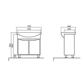 Тумба з умивальником Аква Родос Родорс 55
