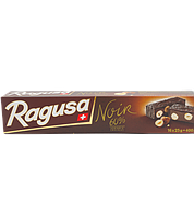 Гіркий шоколад Ragusa Noir з начинкою з праліне та цільного фундуку 400г