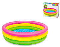 Детский надувной бассейн круглый Intex 114х25 см / Надувной бассейн для маленьких детей / Детский бассейн