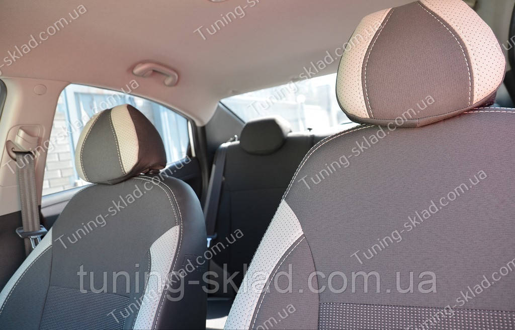Чохли на сидіння Хендай Акцент 4 хетчбек (чохли з екошкіри Hyundai Accent 4 стиль Premium), фото 1