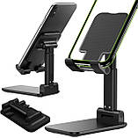 Підставка для телефона та планшета настільна складана з регулюванням висоти та кута нахилу Неlder чорна, фото 7