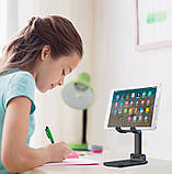 Підставка для телефона та планшета настільна складана з регулюванням висоти та кута нахилу Неlder чорна, фото 3