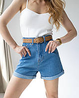 Джинсові шорти жіночі з підкатами Jeans сині Шорти денімові жіночі літні