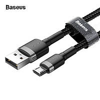 Кабель MicroUSB 2.4А для быстрой зарядки Микро ЮСБ Baseus 1м (черный)